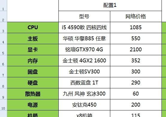 最新电脑配置清单及价格解析（探索最新电脑配置和合理价格）